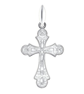 Нательный крестик серебряный 94120028