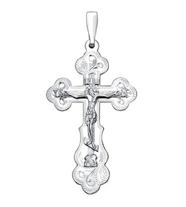 Крест из серебра с гравировкой 94120035