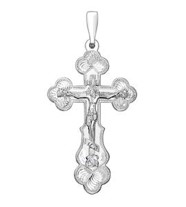 Крест из серебра с гравировкой 94120038