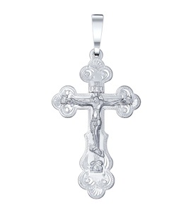 Крест из серебра с гравировкой 94120039