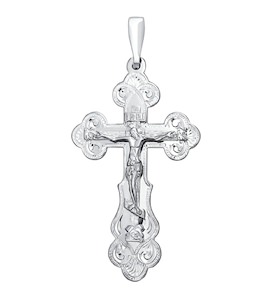 Крест из серебра с гравировкой 94120041