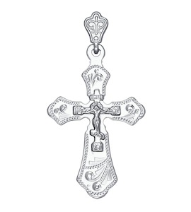Крест из серебра с гравировкой 94120070