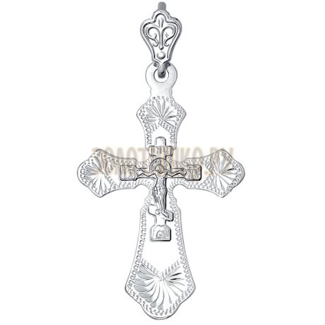 Крест из серебра с гравировкой 94120071