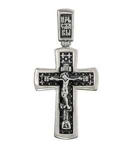 Крест из чернёного серебра 95120006