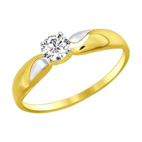 Золотое кольцо с фианитом 016946-2