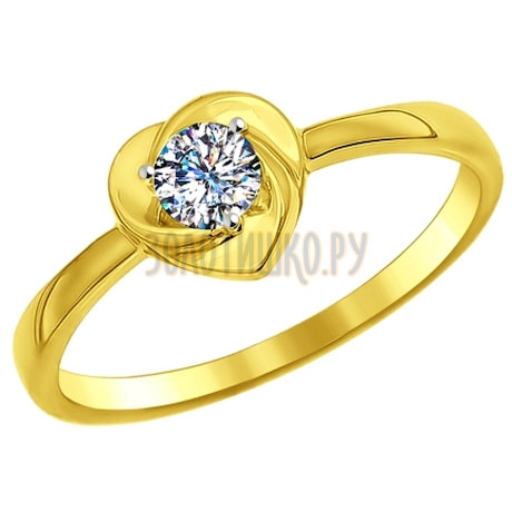 Золотое кольцо с фианитом 016998-2