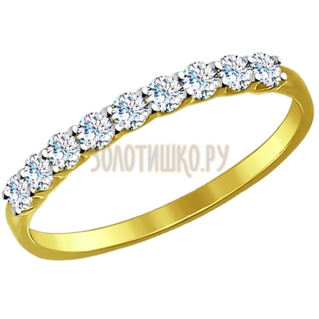 Золотое кольцо с фианитами 017169-2