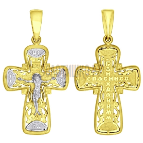 Золотой православный крестик 121348-2