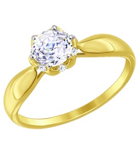 Золотое кольцо с фианитами 81010272-2