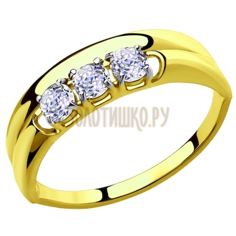 Золотое кольцо с фианитами 81010287-2
