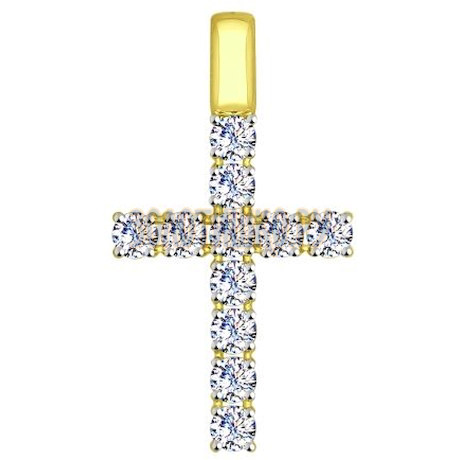Золотая подвеска "крест" 81030072-2