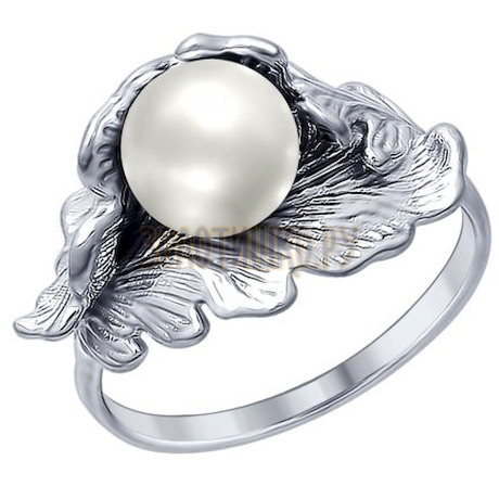 Серебряное кольцо с жемчугом 94012360