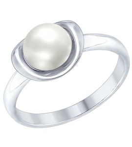Серебряное кольцо с жемчугом 94012366