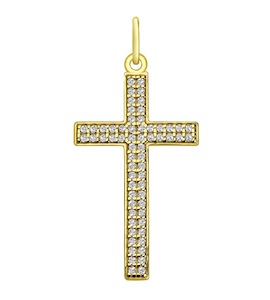 Подвеска "крест" из желтого золота 033934-2