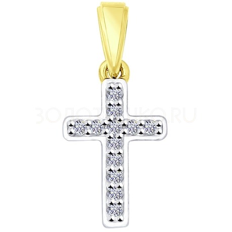 Подвеска "крест" из желтого золота 034851-2