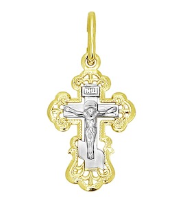Крест из комбинированного золота 120092-2