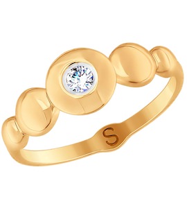 Кольцо из золота с фианитом 017688