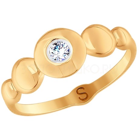 Кольцо из золота с фианитом 017688