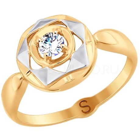Кольцо из золота с фианитом 017703
