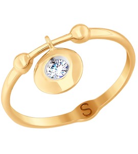 Кольцо из золота с фианитом 017705