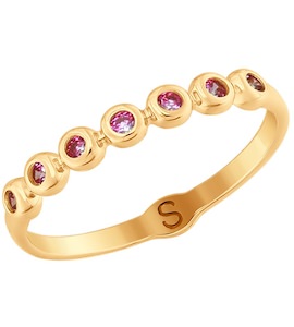 Кольцо из золота с фианитами 017710