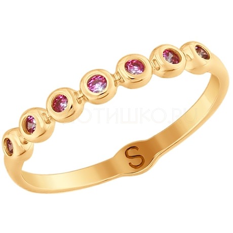 Кольцо из золота с фианитами 017710