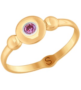 Кольцо из золота с фианитом 017740