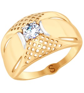 Кольцо из золота с фианитом 017749