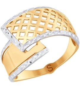 Кольцо из золота с алмазной гранью 017750