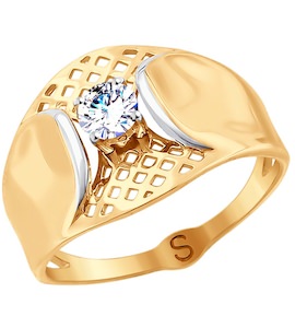 Кольцо из золота с фианитом 017777