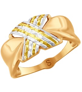 Кольцо из золота с алмазной гранью 017784