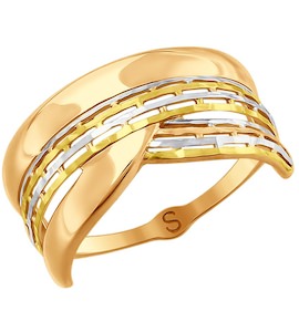Кольцо из золота с алмазной гранью 017794