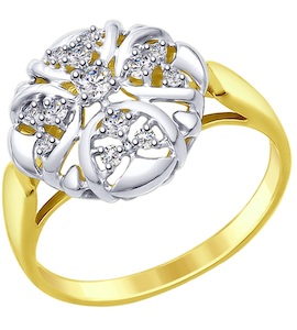 Кольцо из желтого золота с бриллиантами 1011616-2