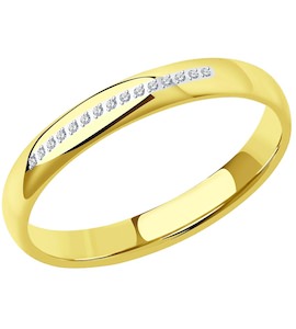 Кольцо из желтого золота с фианитами 110148-2