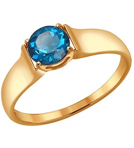 Кольцо из золота с синим топазом 37714447