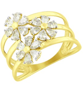 Кольцо из желтого золота со Swarovski Zirconia 81010349-2
