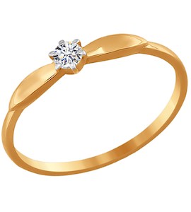 Кольцо из золота с фианитом 016538-4