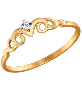 Кольцо из золота с фианитом 017323-4