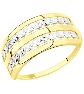 Кольцо из желтого золота с алмазной гранью 017333-2