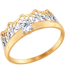 Кольцо из золота с фианитом 017514-4