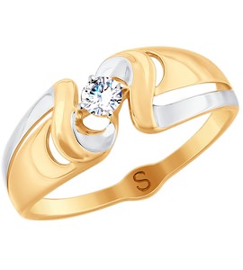 Кольцо из золота с фианитом 017924