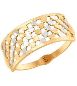 Кольцо из золота с алмазной гранью 017945