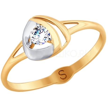 Кольцо из золота с фианитом 017946