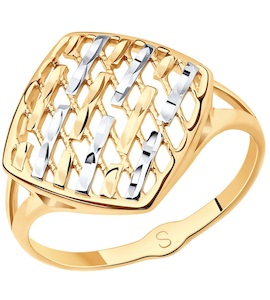 Кольцо из золота с алмазной гранью 017998