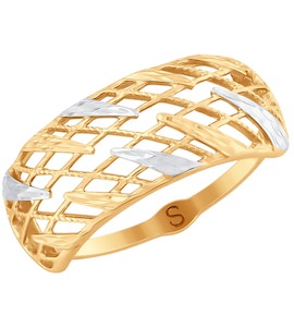 Кольцо из золота с алмазной гранью 018025