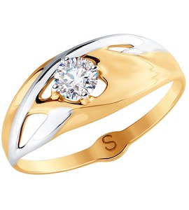 Кольцо из золота с фианитом 018030
