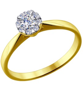 Кольцо из желтого золота с бриллиантами 1011446-2