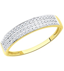Кольцо из желтого золота с бриллиантами 1011545-2