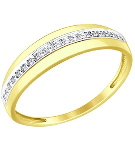 Кольцо из желтого золота с бриллиантами 1011549-2