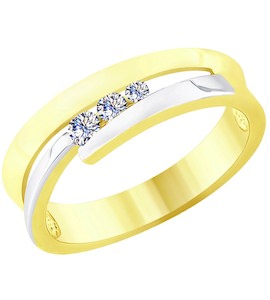 Кольцо из желтого золота с бриллиантами 1011669-2